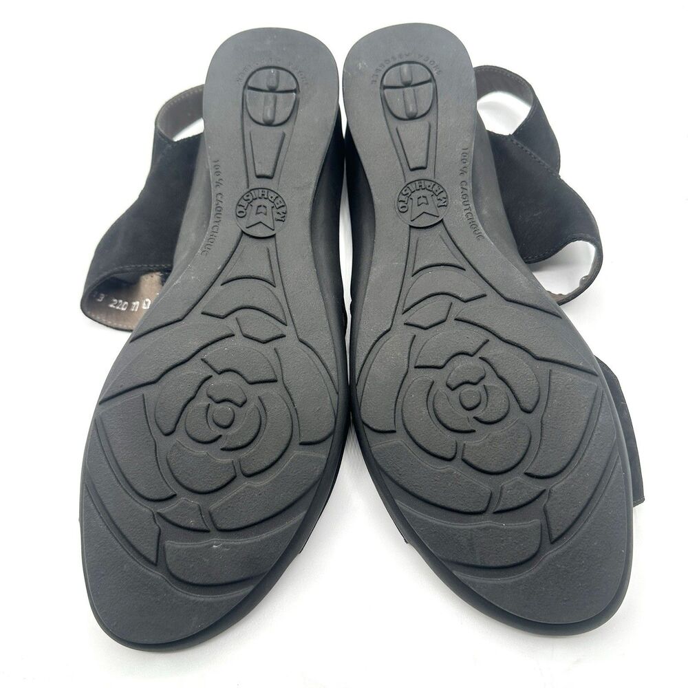 Mephisto Prudy Women's Black Wedge Heel Sandals EU Size 42 US Size 12 Suede - Picture 11 of 16